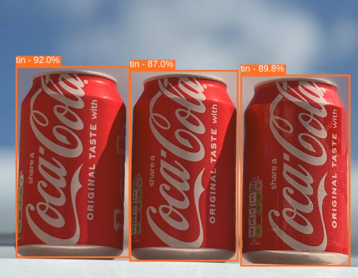 Material recognizer detecting cans